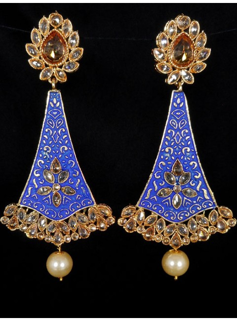 Reverse Ad Earrings With Meenakari Work