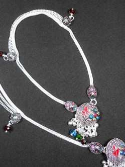 Meena Silver Anklet