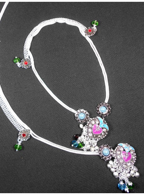 Meena Silver Anklet