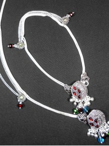 Meena Silver Anklet