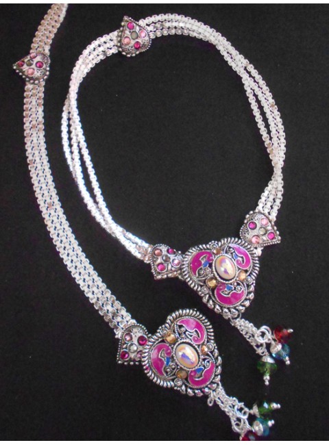 Meena Silver Anklet