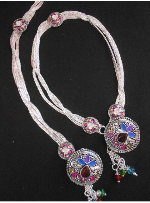 Meena Silver Anklet