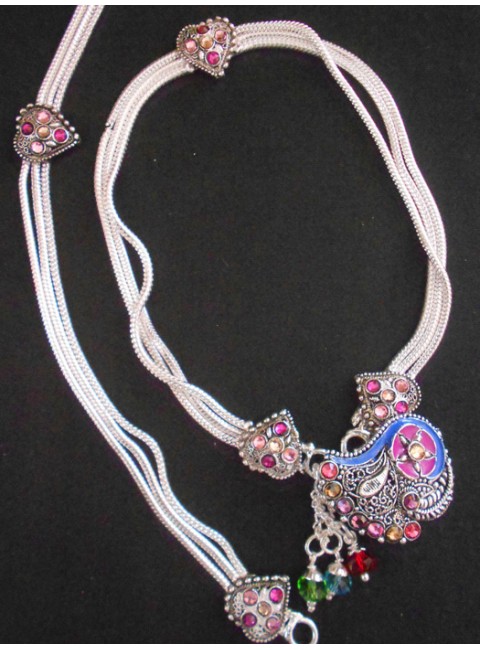 Meena Silver Anklet