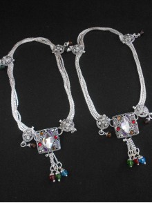 Meena Silver Anklet