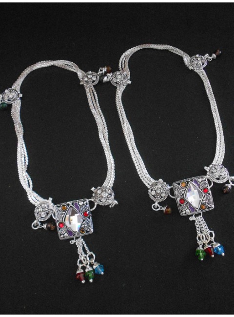 Meena Silver Anklet