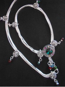 Meena Silver Anklet