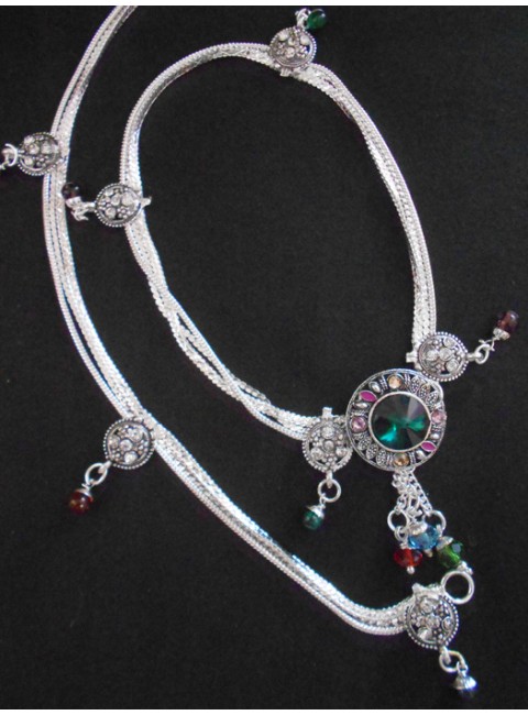 Meena Silver Anklet