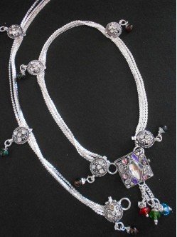 Meena Silver Anklet