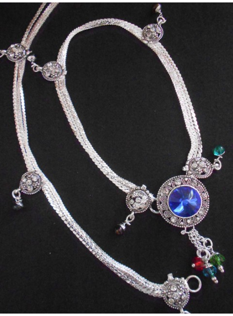 Meena Silver Anklet