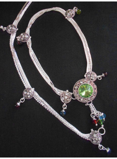 Meena Silver Anklet