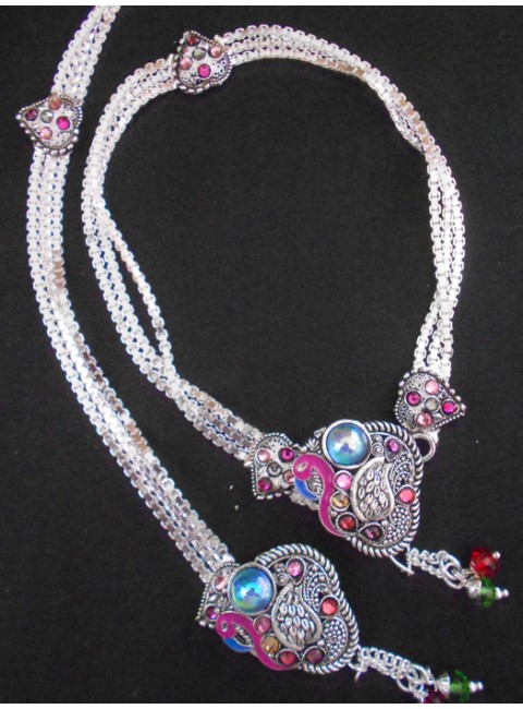 Meena Silver Anklet