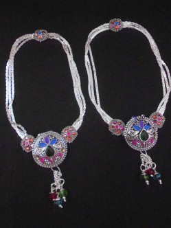 Meena Silver Anklet