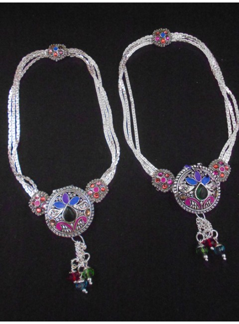 Meena Silver Anklet